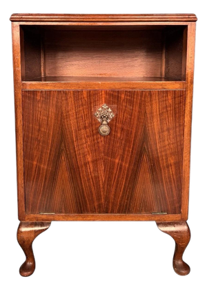 Art Deco Walnut Cabinet with Brass Handle, 1940s