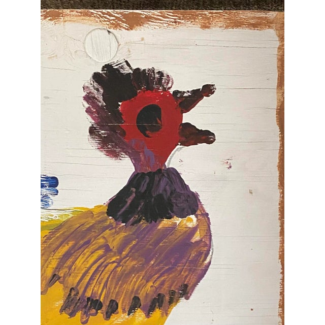 Late 20th Century Late 20th Century “Farm Chicken” Jimmy Lee Sudduth Folk Art Painting For Sale - Image 5 of 13