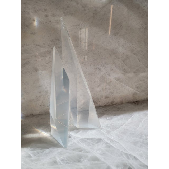 Vintage Mid-Century Tall Lucite Sculptural Objects / Bookends - A Pair For Sale - Image 4 of 10