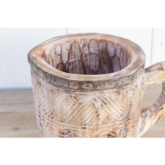 1950s Rustic Carved Wooden Pot-Cawa For Sale - Image 5 of 9