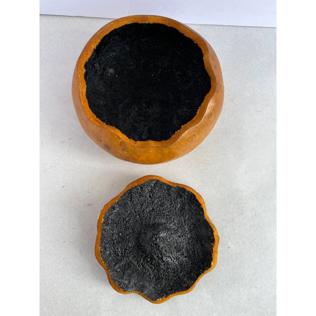 Wood Embellished Natural Gourd Box For Sale - Image 7 of 10