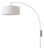 Span Wall Mounted Arc Lamp, Satin Nickel Finish, White Fabric Drum Shade, Modern Design, Dimmable For Sale
