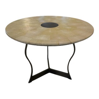 Promemoria Erasmo Shagreen and Bronze Center Table For Sale