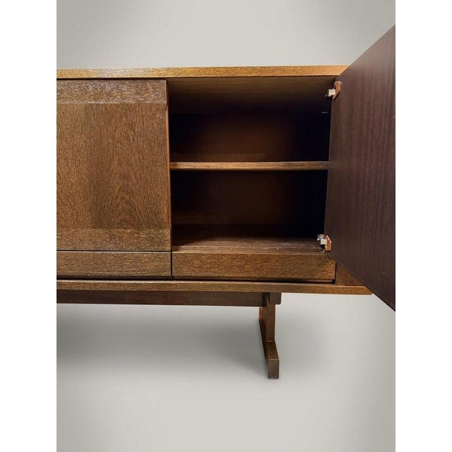 Mid-Century Modern Mid-Century Modern Danish Architectural Stained Oak Sideboard attributed to Skovby For Sale - Image 3 of 9
