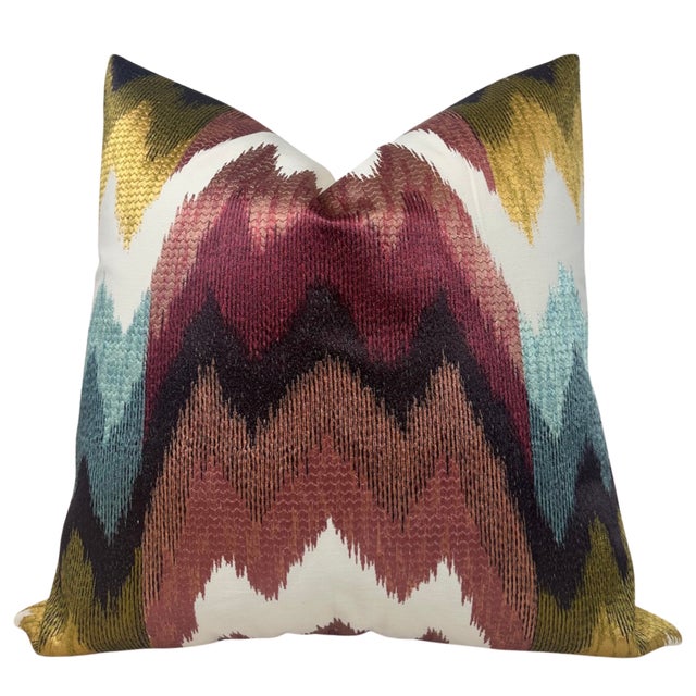 ⭐️ Ships Within 2 Days On the Front: Embroidered Fabric On the Back: Ivory Linen Fabric All pillow covers are sewn...