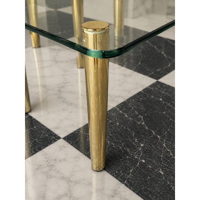 Pair of 1980s Pace Collection Glass Top Side Tables With Brass Legs – Made in Italy For Sale - Image 12 of 14