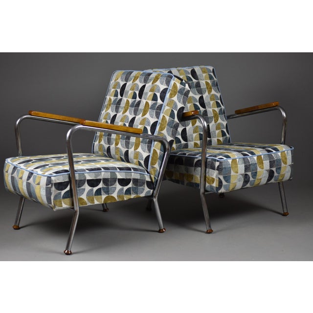 Bauhaus Armchairs, Poland, 1950s, Set of 2 For Sale - Image 13 of 14