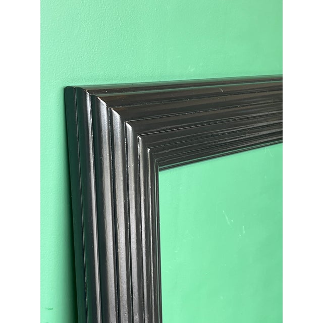Mid 20th Century High Gloss Black Lacquered Mirror For Sale - Image 4 of 6