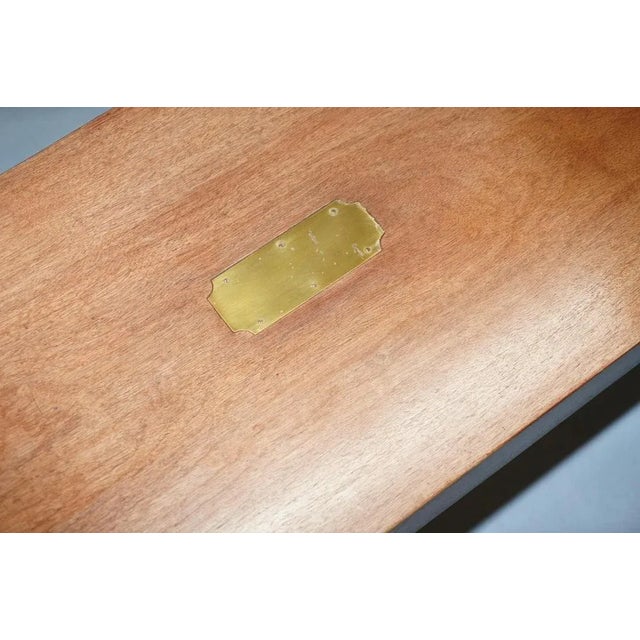 Vintage Hardwood and Brass Military Campaign Coffee Table from Harrods London For Sale - Image 6 of 15