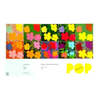 “Flowers" 1970 Original Museum Exhibition Poster Andy Warhol Pop Art Exhibition Poster For Sale