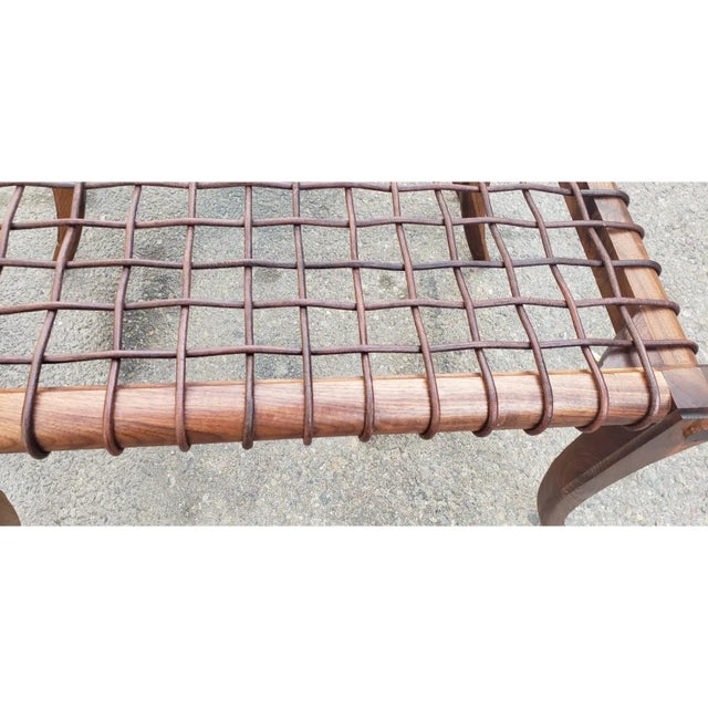 2000 - 2009 Vintage Solid Walnut Klismos Ottomans For Sale - Image 5 of 7