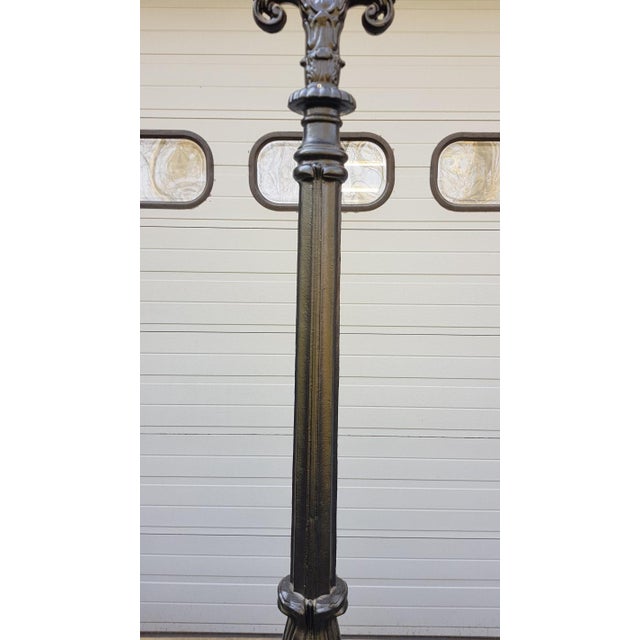 Cast Iron Lamp Post Doetinchem with Round Copper Lantern For Sale - Image 4 of 7