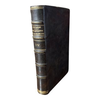 1921 Leather-Bound Book Cervantes Don Quliote De La Mancha IV For Sale