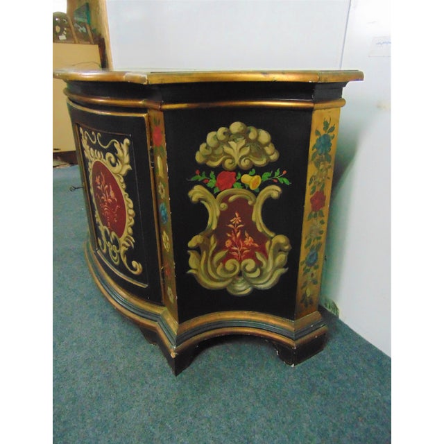 Mid 20th Century Italian Florentine Black Gilt Decorated Credenza For Sale - Image 5 of 10