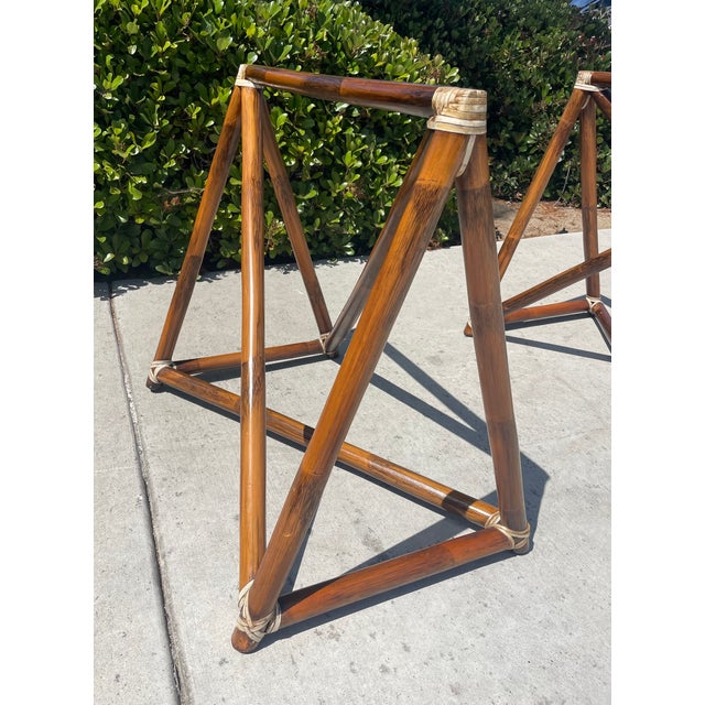 Authentic McGuire Vintage Rattan Desk or Dining Table, Organic Modern Design For Sale - Image 9 of 14