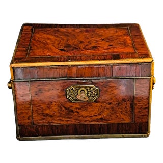 Small Victorian Travel Box in Mahogany and Brass, 1800s For Sale