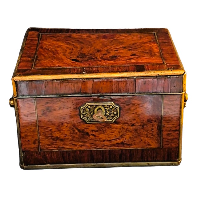 Small Victorian Travel Box in Mahogany and Brass, 1800s For Sale