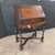 Antique English Oak Gothic Revival X-Base Bureau Desk on Stand For Sale - Image 11 of 18