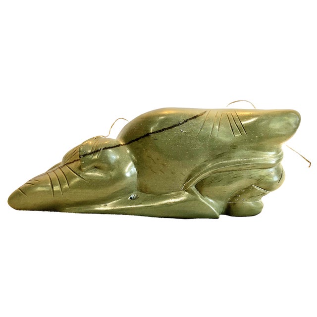 Inuit Stone Carving Merging Man and Walrus For Sale - Image 9 of 14