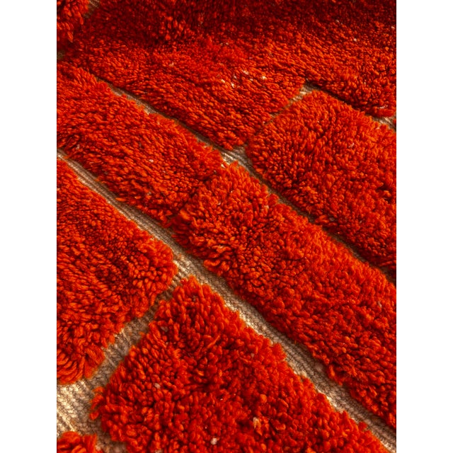 Textile Moroccan Beni M’Rirt Rug – Handwoven Atlas Wool Carpet – Sculptural Berber Design For Sale - Image 7 of 10