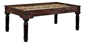 1920s Rustic Dark Brown Reclaimed Wood Dining Table – 1 Piece