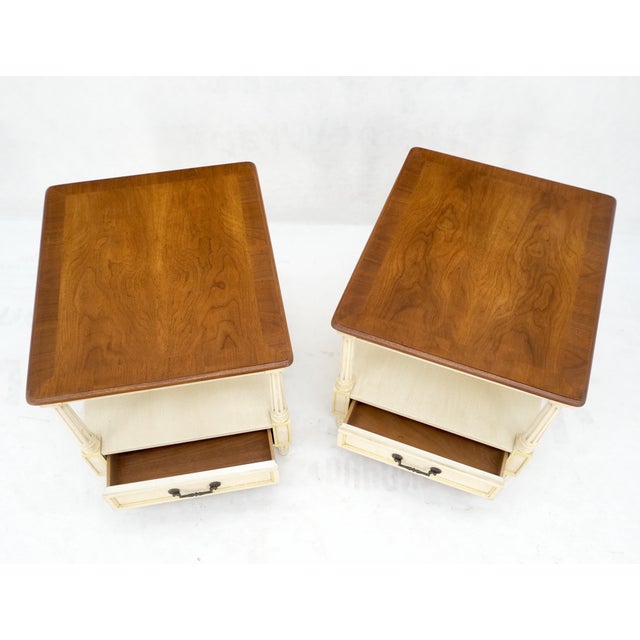 Brown Henredon Walnut Banded Tops One Drawer End Tables Night Stands Mint! For Sale - Image 8 of 16
