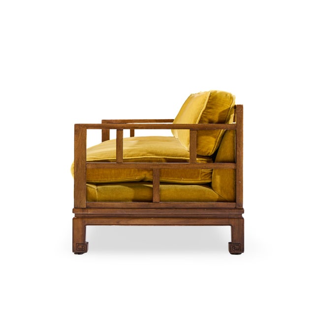 Wood Michael Taylor for Baker Furniture Far East Collection Mid Century Walnut Sofa - Pair For Sale - Image 7 of 13