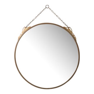 Circa 1920 French Art Deco Bronze Framed Wall Mirror France 1920s For Sale