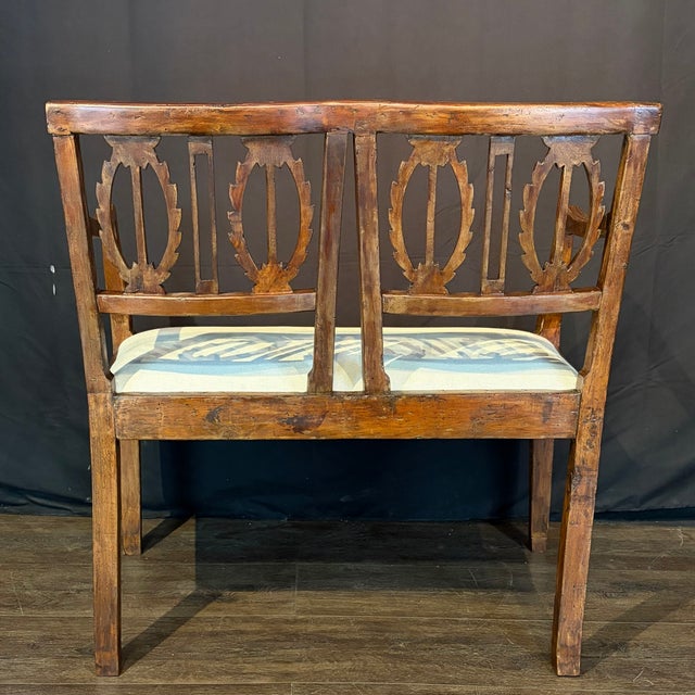 Wood 18th Century Italian Carved Wood and Newly Upholstered Loveseats-a Pair For Sale - Image 7 of 12