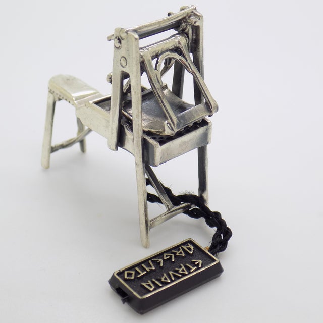 1980s Vintage Italian Handmade Genuine Sterling Silver 925 Bread Roll Machine Solid Figurine For Sale - Image 5 of 10