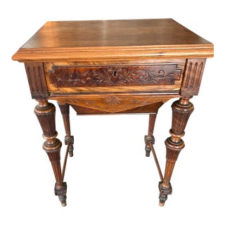 Mid-19th Century European Sewing / Dressing Table With Secret Drawer For Sale