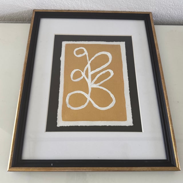 Set of 3 Original Abstract Acrylic Paintings Matted and Framed For Sale - Image 4 of 6