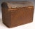 Early 18th C. Spanish Colonial Baroque Period Leather Clad Dovetail Carved Domed Small Domed Blanket Chest Coffer Antique Travel Trunk For Sale - Image 4 of 11