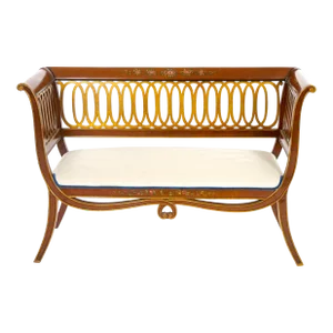 Hand-Painted & Partially Gilt Adams Style Small Settee