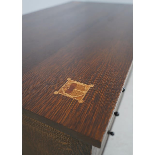 Brown Stickley Harvey Ellis Design Mission Oak Two-Drawer Inlay Cocktail Table For Sale - Image 8 of 17