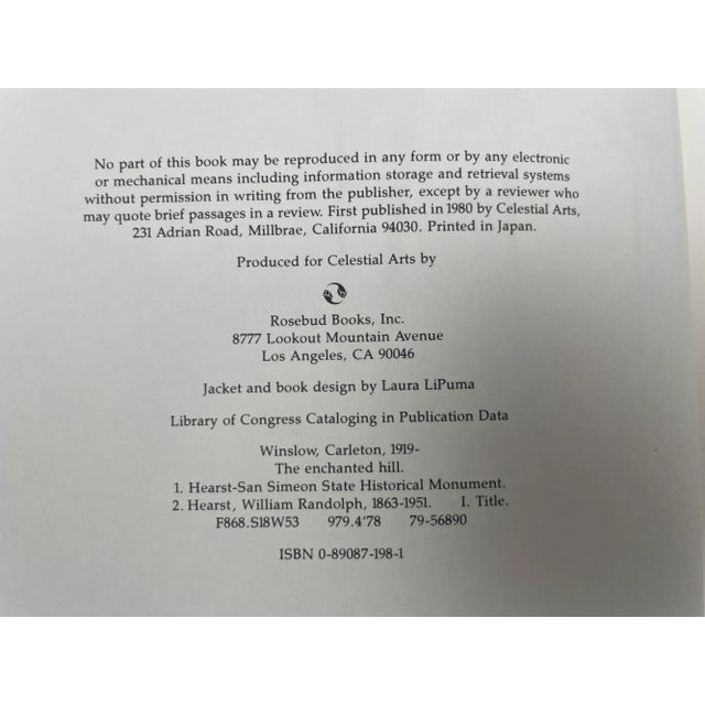 The Enchanted Hill the Story of Hearst Castle at San Simeon Hardcover 1980 For Sale - Image 9 of 12