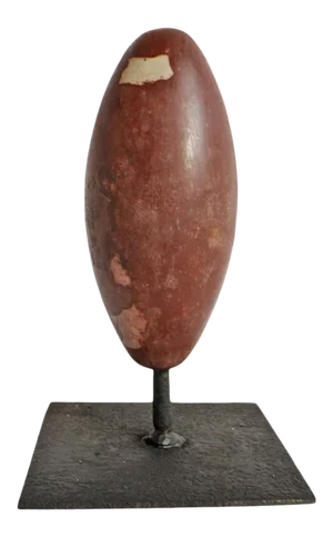 Natural Lingam Stone on Stand