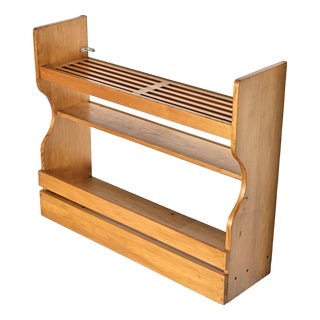 Pine Wall Shelf attributed to Charlotte Perriand for Les Arcs, 1800 For Sale