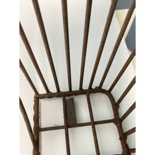 Metal 1950s Victorian Style Iron Wire Basket Planter – Decorative Wall Hanging Cachepot For Sale - Image 7 of 9