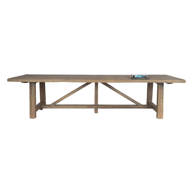 Crafted from solid Chinese oak, this dining table combines timeless elegance with sturdy construction. The stretcher base...