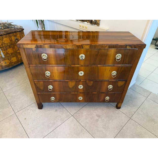 Antique Biedermeier Chest of Drawers in Walnut For Sale - Image 9 of 14