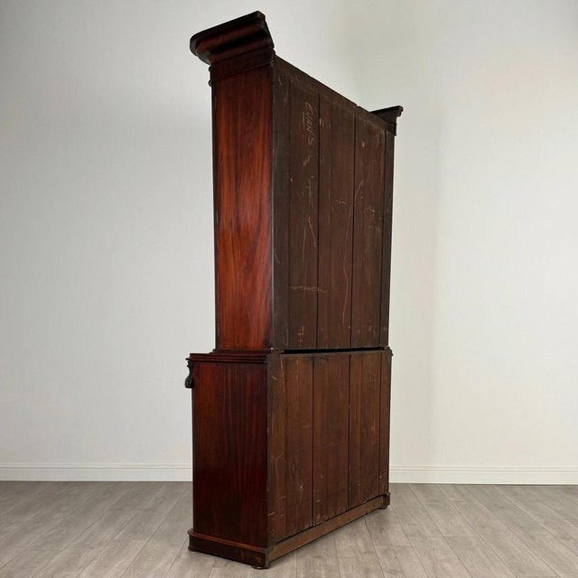Antique English Mahogany Bookcase, 1800s For Sale - Image 14 of 15