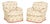 Dapha Floral Upholstered Swivel Arm Chairs, Pair For Sale