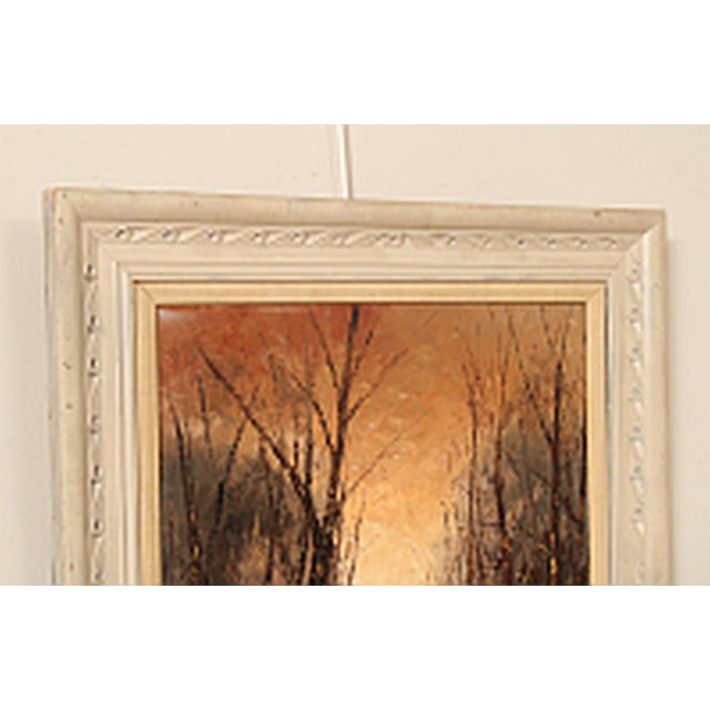 J. Sands Oil Painting, Winter Sunset For Sale - Image 12 of 12