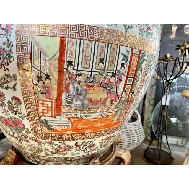 Antique Monumental Chinese Rose Medallion Palace Fish Bowl For Sale - Image 12 of 12