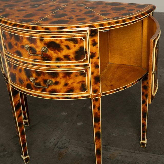 1980s Maitland Smith FAUX-Tortoise-Shell Console Table ‘Trompe L'oeil’ Masterpiece For Sale - Image 13 of 18