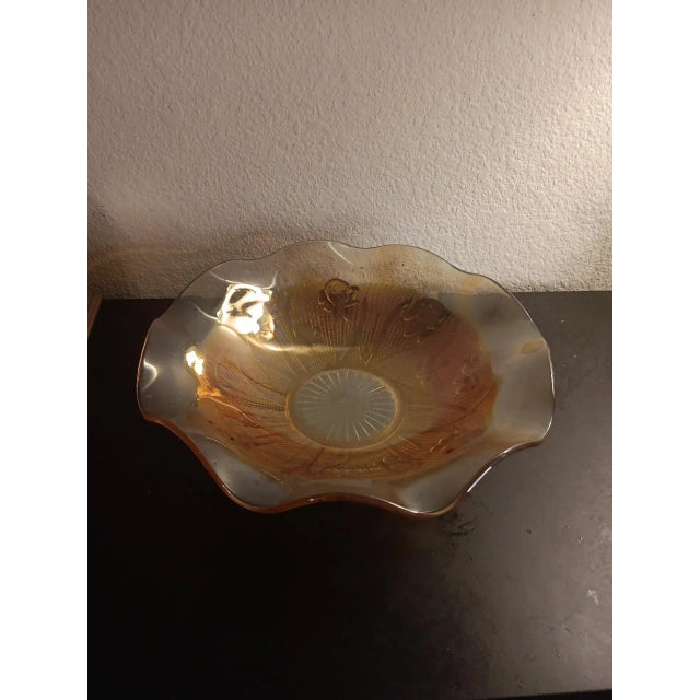 1960s Jaenette Marigold Iris Scalloped Bowl For Sale In Dallas - Image 6 of 6