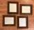 Vintage Mid Century Solid Wood Walnut Finish Mirrors- Set of 4 For Sale - Image 4 of 9