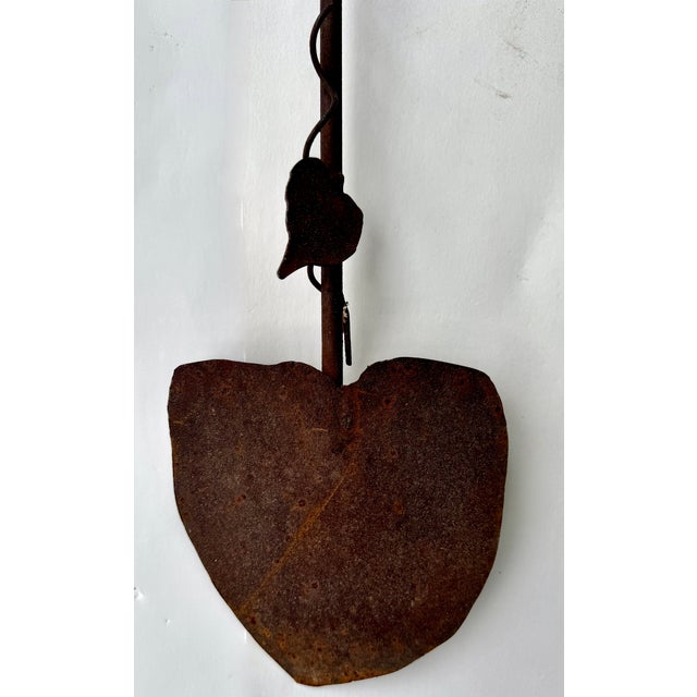 Wrought Iron Wall-Mounted Plant Holder With Garden Tools and Leaves For Sale - Image 4 of 10