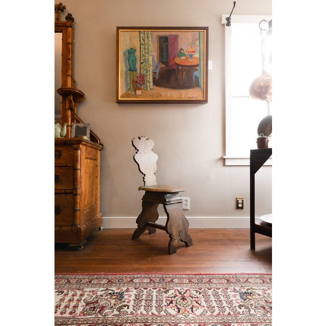 Late 20th Century Rustic Hand-Carved Primitive Wood Chair For Sale - Image 5 of 5